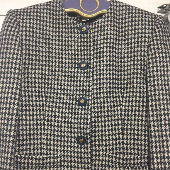 VINTAGE RENA ROWAN WOOL BLEND PLAID JACKETS SIZE 10 - Picture 2 of 10